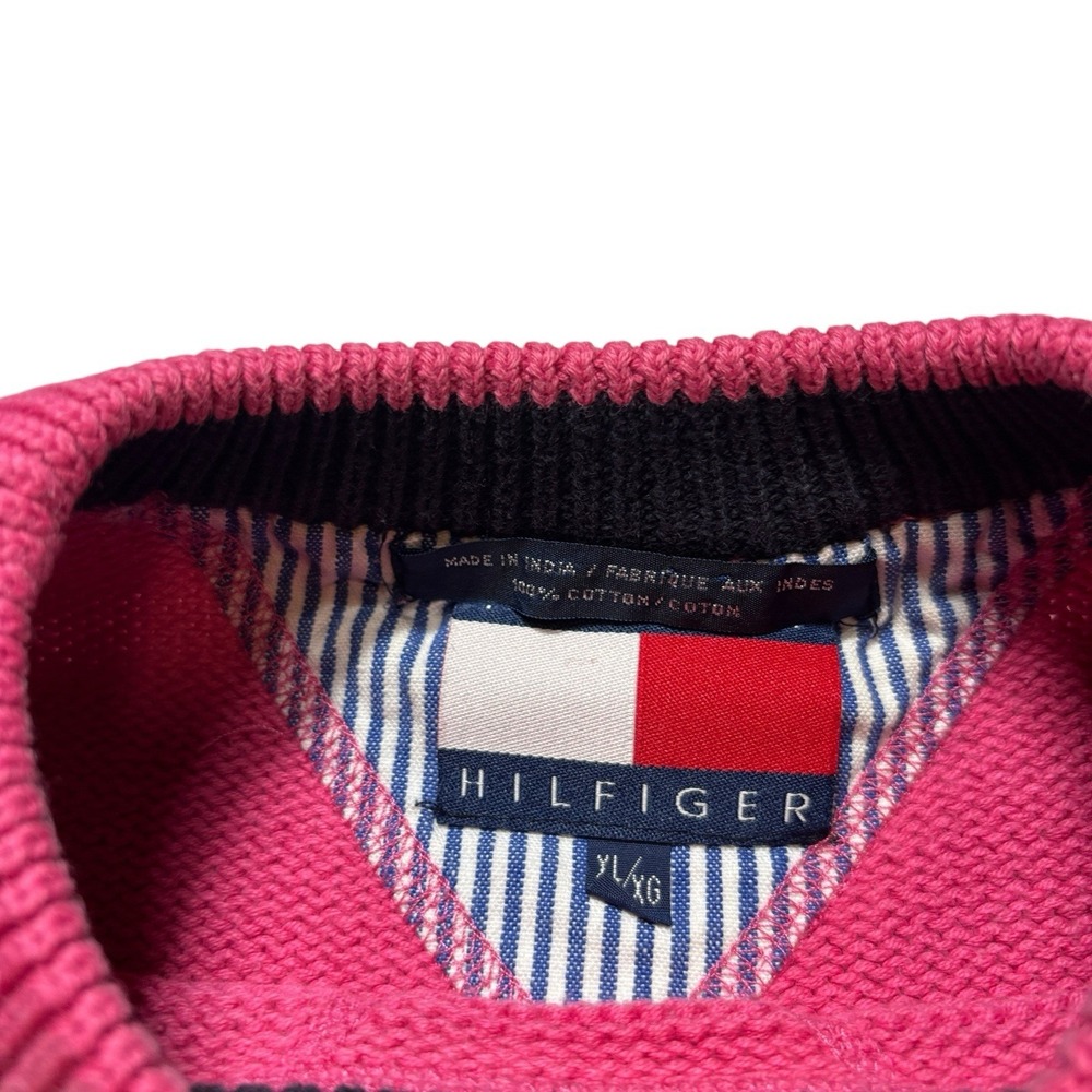 Tommy Hilfiger Sweater Mens XL Pink Long‎ Sleeve Pullover Preppy Casual Adult - Picture 4 of 6